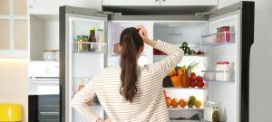 Food in broken fridge